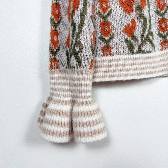 So Me Floral Intarsia Button-Up Sweater Cardigan Size S - Picture 7 of 11